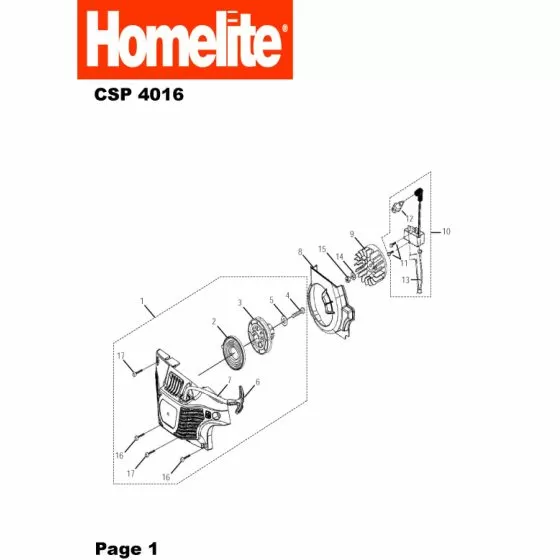 Homelite CSP4016 Discontinued Spare Part Type: 5134000043